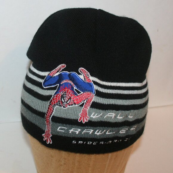 Spiderman WebCrawler Black Beanie Knit Hat ONE SIZE UNISEX - Picture 1 of 6